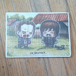 Quirky Cartoon Art Print with Walking Dead Characters